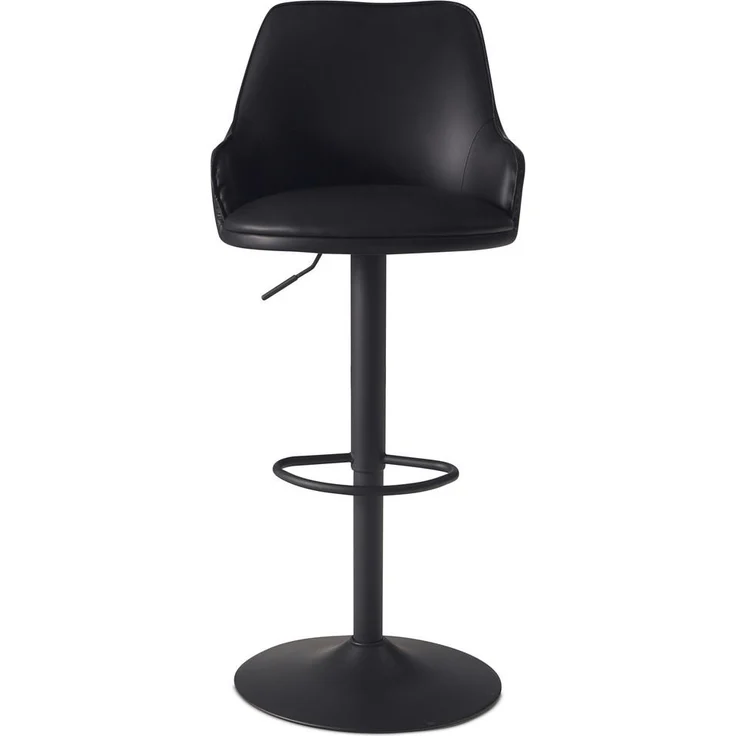 MID.YOU Barhocker, Schwarz, Textil, 360° drehbare Sitzfläche, 45x106x45 cm