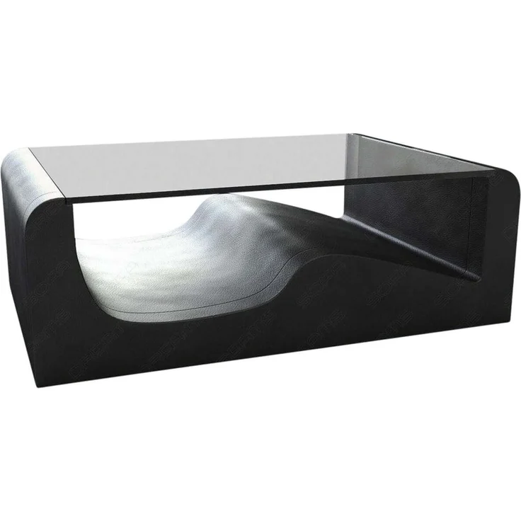 Sofa Dreams - Design Wohnzimmertisch Wave – Modern & Elegant - Ledermix - Schwarz-Weiß – Bild 10
