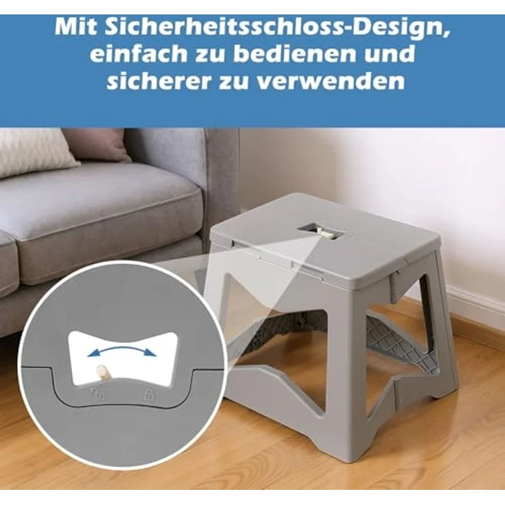 Yorbay Tritthocker Klapphocker, fertig montiert – mit Sicherheitsverriegelung und Rutschschutz – Bild 3