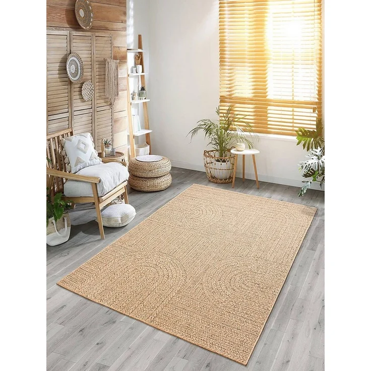 the carpet Teppich Kansas, rechteckig, Höhe: 1 mm, moderner robuster In und Outdoor Teppich Jute Look – Bild 1