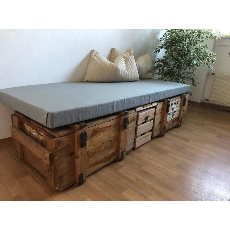 Kistenkolli Altes Land Allzweckkiste Munitionskiste Natur groß Munitionsbehälter Möbelgestell Bett Couch (Spar-Set, 1er Set) – Bild 3