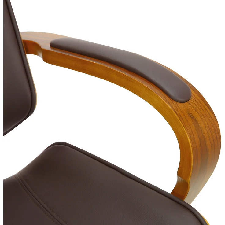 DELUKE® Bürostuhl Chefsessel KINGO - 118x70x70, Walnuss/Braun Kunstleder Metall Gestell ergonomische Bürostühle Homeoffice Stuhl mit Rollen – Bild 8