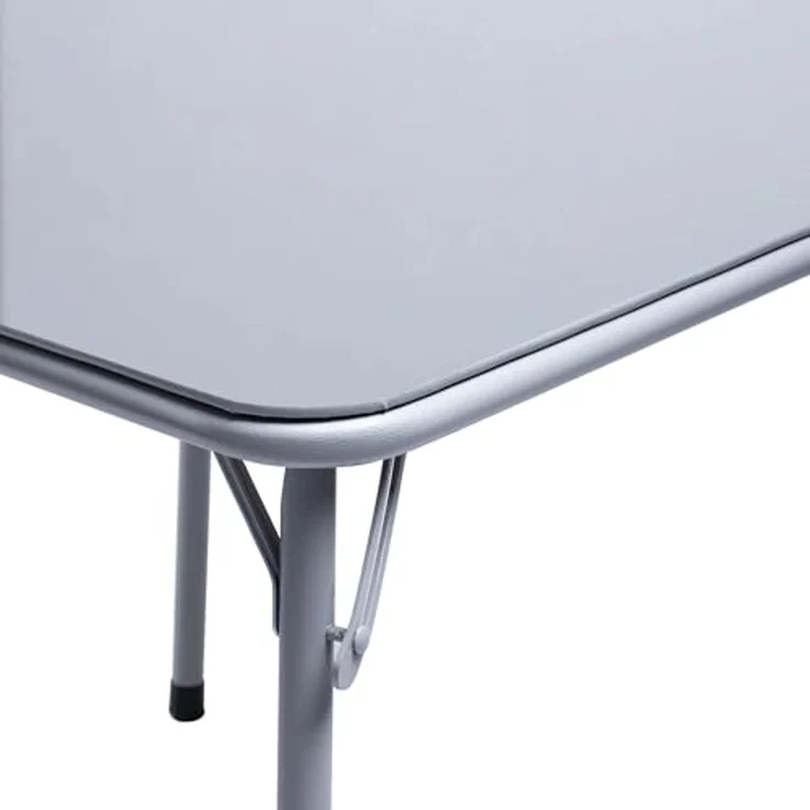 FurnitureR Klapptisch, klappbarer Campingtisch aus Metall/PVC, klappbarer Balkontisch, Gartentisch für Picknick, Camping und Outdoor Strand, 86 x 86 x 71 cm, Grau – Bild 5