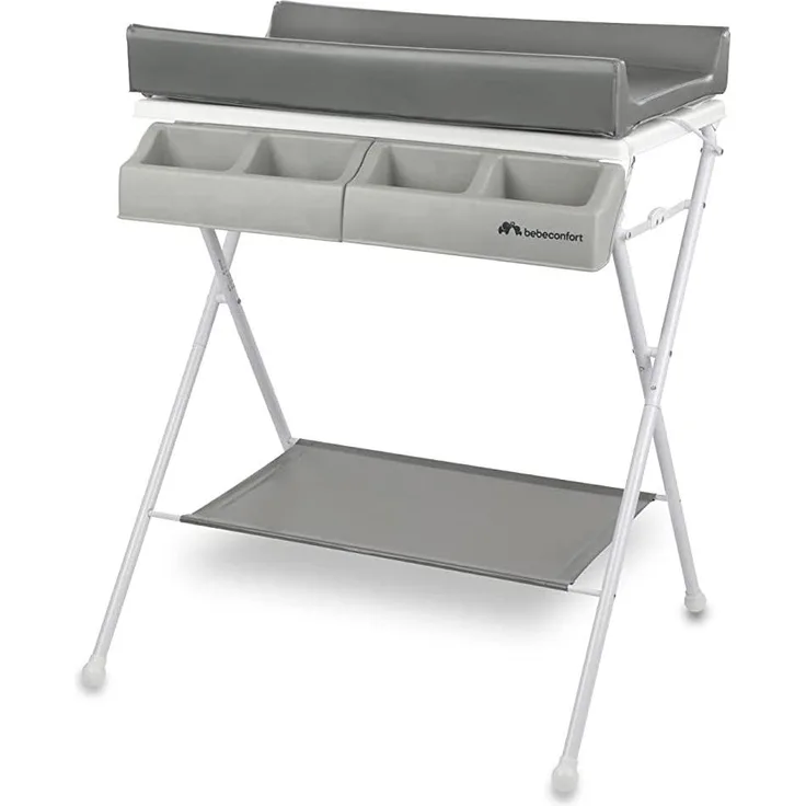 Bebeconfort Baltic Wickelauflage mit Badewanne, faltbar, kompakt, inklusiv gepolsterter Matratze, Farbe Grey Mist