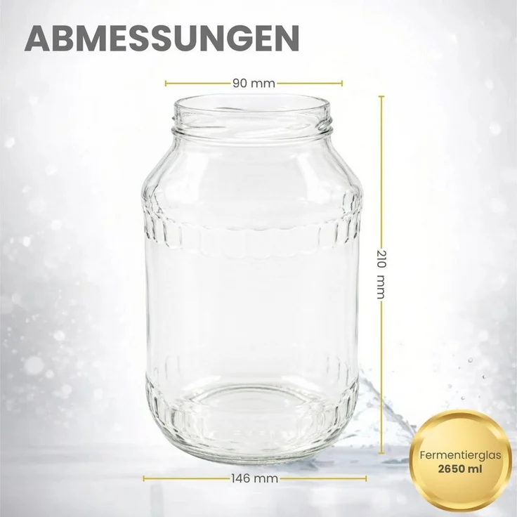 mikken Einmachglas 2 große Vorratsgläser 2650 ml, (2er Set Vorratsglas), mit Twist-Off Deckel TO100 und 2 Etiketten zum Beschriften – Bild 3