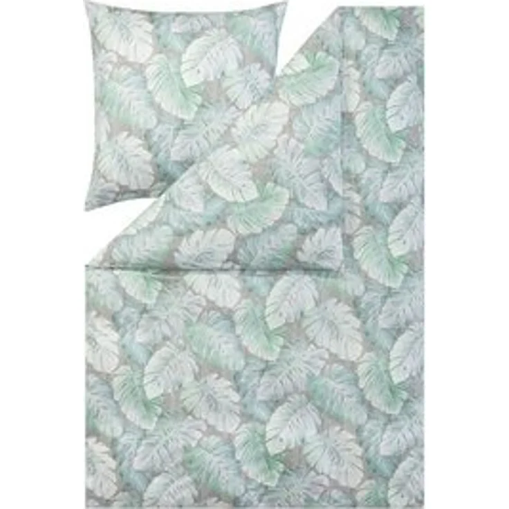 Estella Mako Jersey Bettwäsche 135x200 Rabea alge Blätter Monstera 6301-545 – Bild 6