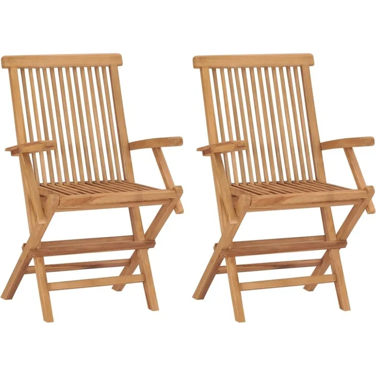 vidaXL Klappbare Gartenstühle 2 Stk. Massivholz Teak 315443