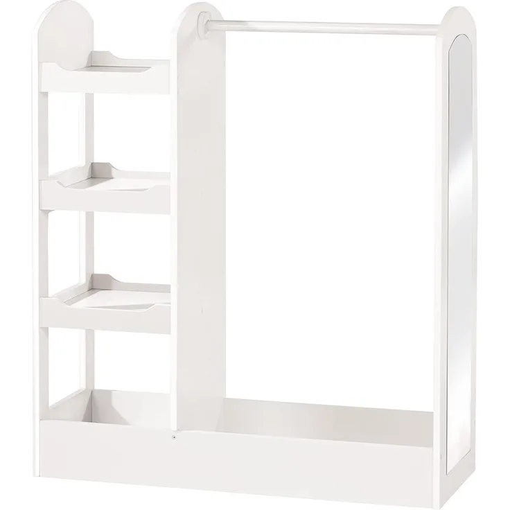 roba Garderobe - Kleiderständer - Regal - Kleiderstange - Spiegel - Holz - Weiß lackiert