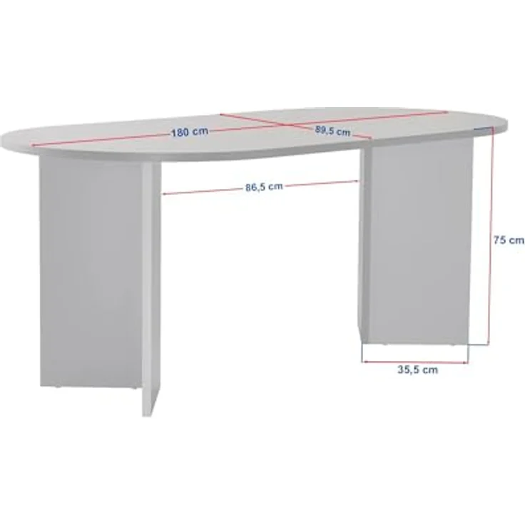 Modern Dining Table, 180 x 90 x 75 cm, Travertine & Walnut Colors | 100% Melamine Coated Particle Board, 25 mm Thickness | Stylish & Durable Design, Perfect for Contemporary Dining Spaces – Bild 4