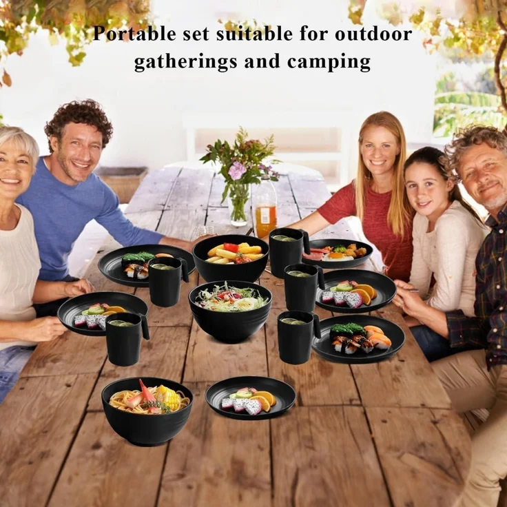 Kunststoffgeschirr Set 32-teilig Leicht Spülmaschinenfest BPA-frei uprof 8 – Bild 6