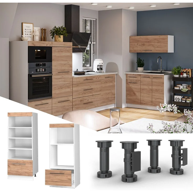 Küchenregal Fame-Line Goldkraft Eiche/Weiß 60 cm Vicco – Bild 4