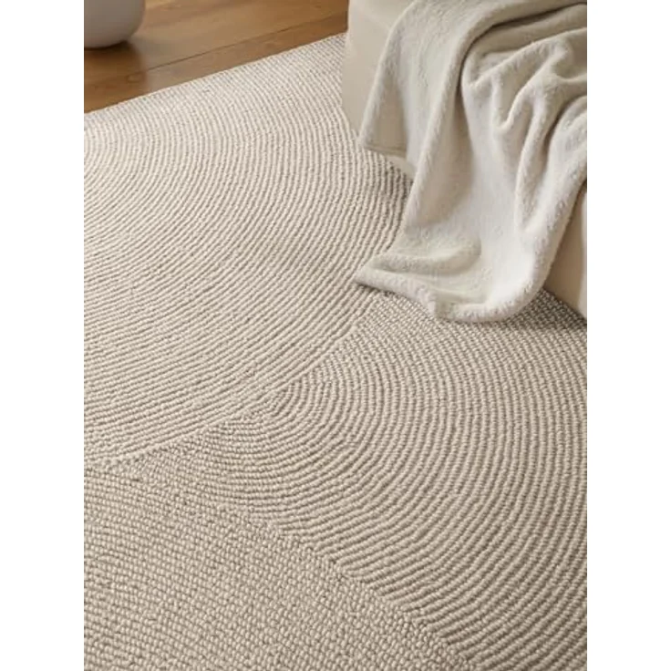 XXXL Wollteppich Eleni, creme, rechteckig, 80x150 cm, handgetuftet, pflegeleicht, für Fußbodenheizung geeignet, strapazierfähig, in verschiedenen Größen erhältlich – Bild 5