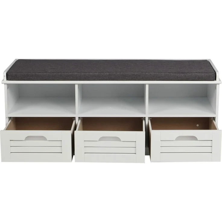 HTI-Line Schuhschrank Schuhbank mit 3 Schubladen Kara (Stück, 1-St, 1 Schuhbank inkl. Sitzkissen) Schuhregal Schuhschrank Sitzbank – Bild 3