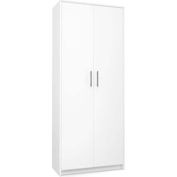 Home Collective Mehrzweckschrank Schrank weiß 74cm Breite 180cm Höhe mit sechs Einlegeböden mit Extrafach, Aktenschrank Haushaltsorganisation aus MDF-Holz – Bild 4