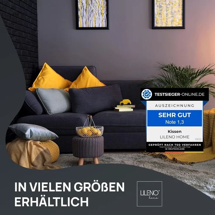 LILENO HOME Kissen 60x60 (4er Set) – 95 °C waschbar, Oeko-Tex & Made in DE – Allergiker Kopfkissen 60x60 anpassbar für himmlischen Schlaf – Haut schmeichelndes & geruchsfreies Pillow – Bild 3