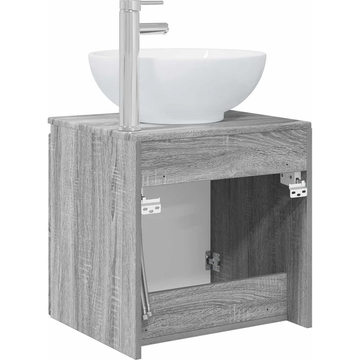 vidaXL Wandmontierter Waschbeckenunterschrank Grau Sonoma 890448 – Bild 5