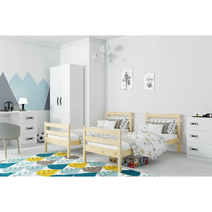 BMS Etagenbett für Kinder Eryk Kiefer mit 2 Matratzen – Bild 3