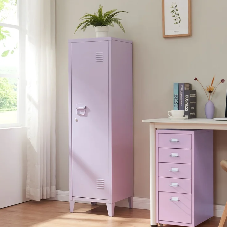 Einzelspind Kurikka 137x38x38 cm Lila [en. casa] – Bild 1