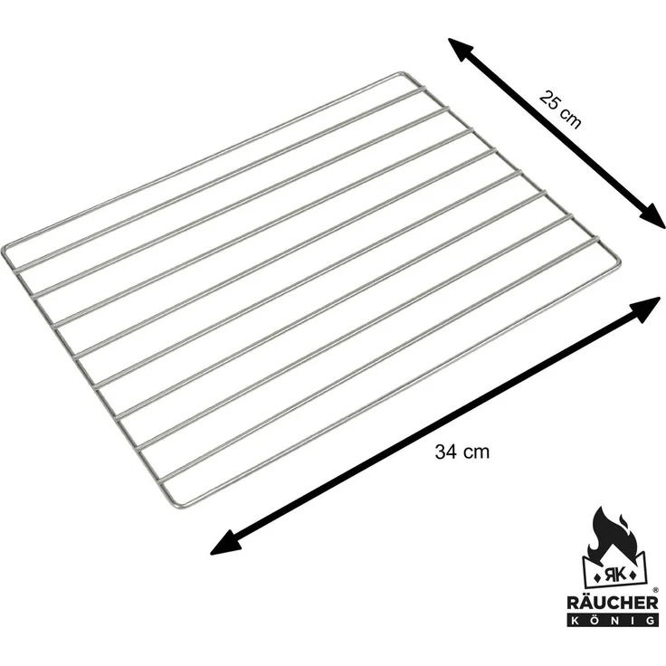 Räucher König Metall RK Räucher König Grillrost Edelstahl, 340 x 250 mm Silber 34 x 25 cm – Bild 2