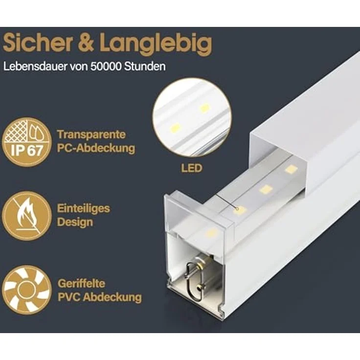 BarberPub Hexagon LED Garage Light, 30240LM 6500K Hexagon LED Beleuchtung für Werkstatt, Friseursalon, PVC Abdeckung 8 Grid, (LP008/nicht dimmbar) – Bild 6