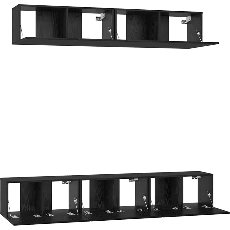vidaXL TV-Schrankset 5 pcs Schwarz Eichen-Optik Holzwerkstoff 3393406 – Bild 6