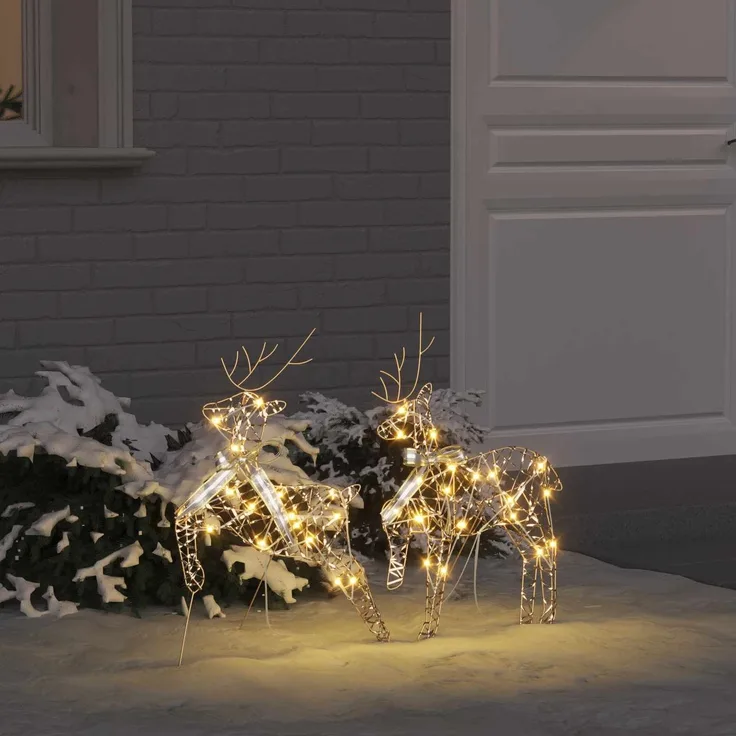 vidaXL Weihnachtsrentier 2 stk. 40 LEDs Warmes Weiß 42019142