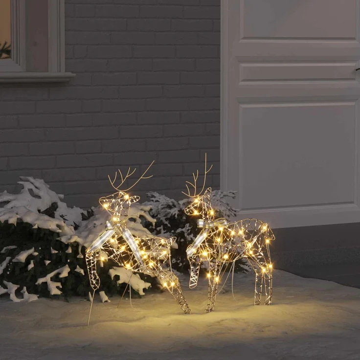 vidaXL Weihnachtsrentier 2 stk. 40 LEDs Warmes Weiß 42019142 – Bild 1