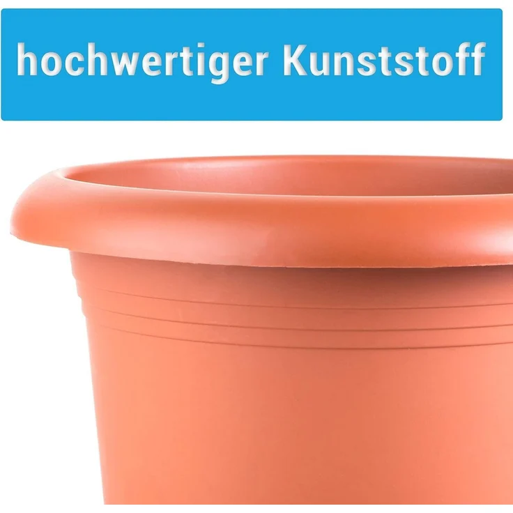 2friends Pflanzkübel 2er Set Blumentöpfe Pflanztöpfe mit Untersetzer, 30 cm Durchmesser Pflanzentopf mit Löcher, terracotta – Bild 2