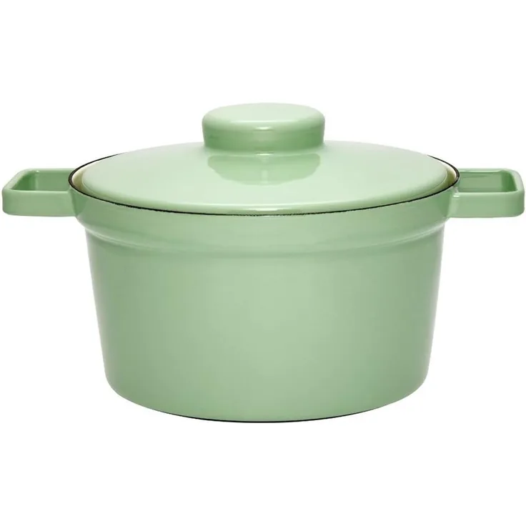 Riess Aromapot Emaille Topf mit Deckel 24 cm grün
