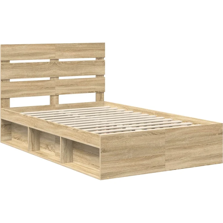 vidaXL Bettrahmen Sonoma 120 x 190 cm Massives Kiefernholz 3411770 – Bild 3