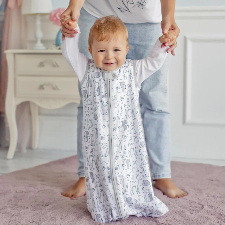 Mama Cheetah Baby Schlafsack 2,5 TOG, Bio-Baumwolle Baby tragbare Decke mit Zwei-Wege-Reißverschluss, Swaddle Übergang Baby Schlafsack für Neugeborene Säugling Kleinkind Junge Mädchen, 6-12 Monate – Bild 7