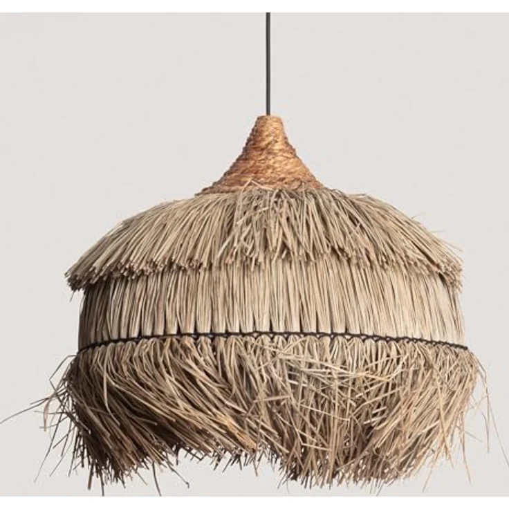 LEDKIA LIGHTING ILUZZIA Pendelleuchte aus Rattan, E27 Fassung, Schwarz, Höhe 210 cm, Durchmesser 50 cm – Bild 2