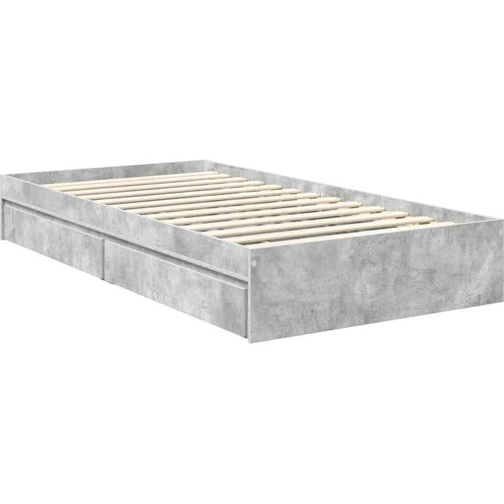 vidaXL Aufbewahrungsbett Beton Grau 100 x 200 cm Holzwerkstoff 3411239 – Bild 5