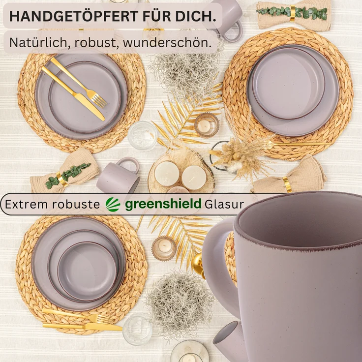 SÄNGER Steingut Kaffeebecher Bombay Basalt 4 teilig – Bild 3