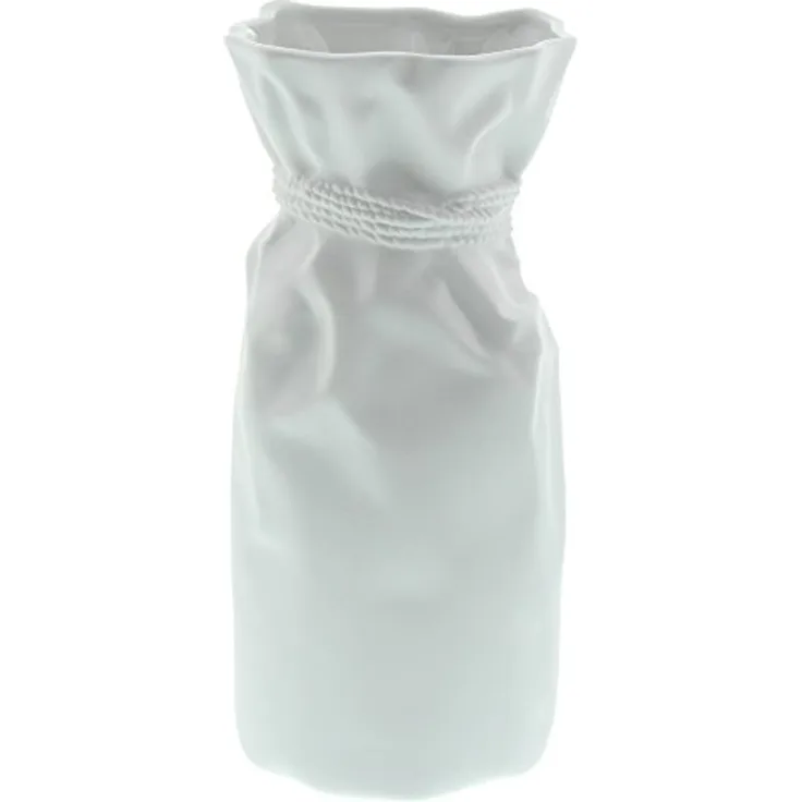 Goebel Kaiser Porzellan Vase 20 cm, Biskuitporzellan in Papyrus weiß, handgefertigt