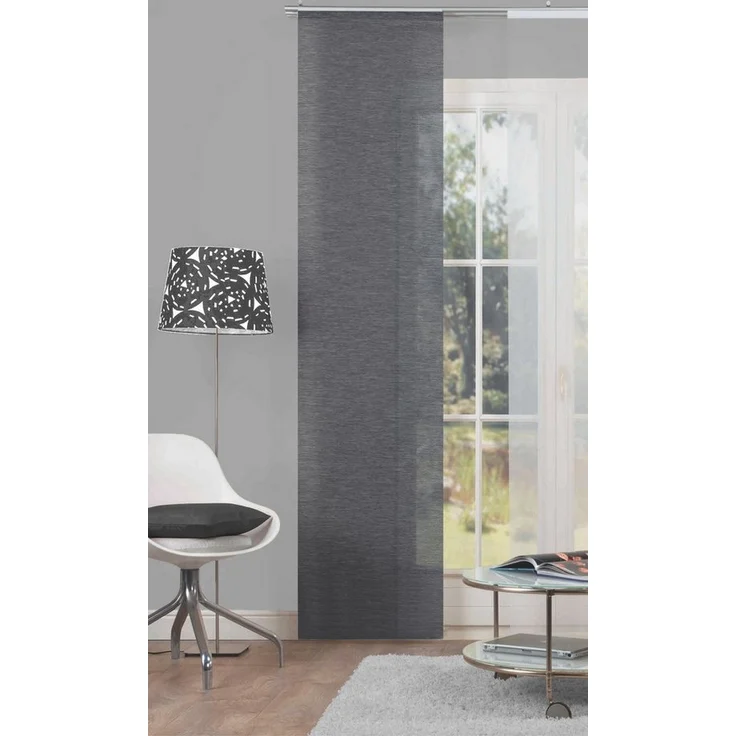 Schmidt Gard Schiebegardine Flächenvorhang BAMBUS 087103, schwarz, 245 x 60 cm, 100% Polyester – Bild 2