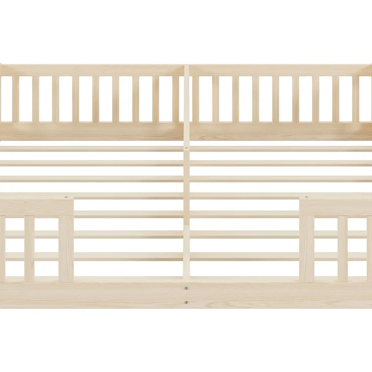 Kinderbettanlage 2x 90x200 cm, mit Schutzgittern und Lattenrosten, Ohne Matratze – Bild 9