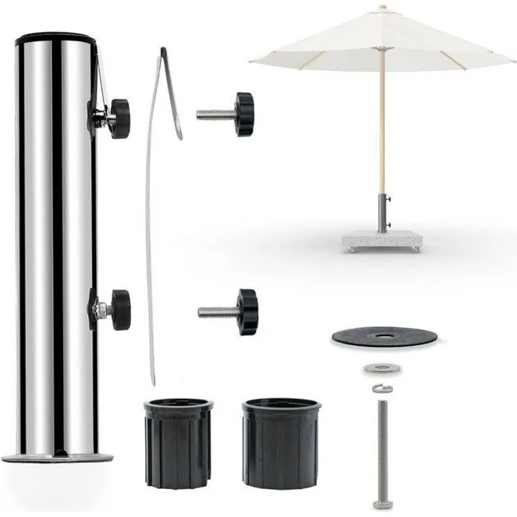 osoltus Edelstahl Universal Standrohr zu Granit Schirmständer 30/40kg mit Schutz – Bild 4