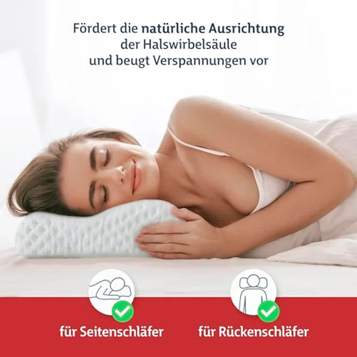 FMP Matratzenmanufaktur Kopfstützkissen FMP Visco ErgoKissen, Nackenstützkissen, Nackenkissen, ergonomisch geformtes Nackenstützkissen, Nackenkissen – Bild 3