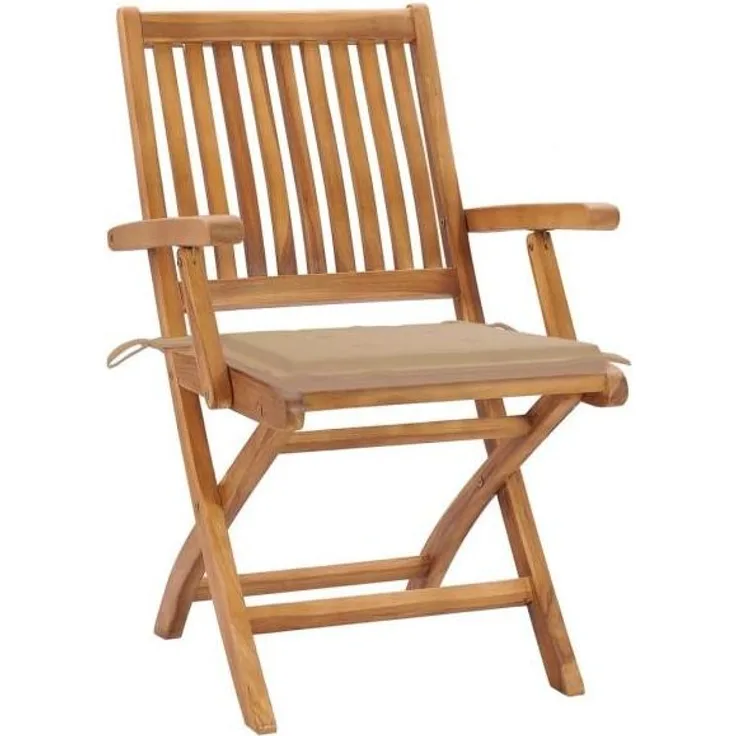 vidaXL Klappbare Gartenstühle mit Kissen 8 Stk. Massivholz Teak 3072780