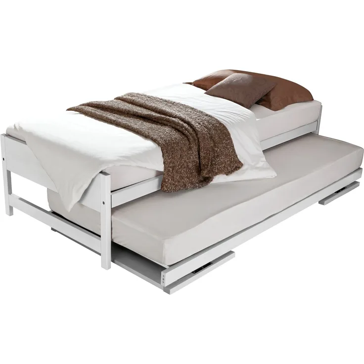 Hasena Gästebett Lido Weiß mit Aufklapp-Funktion Lattenrost Star U MDF weiss deckend – Function-Kids