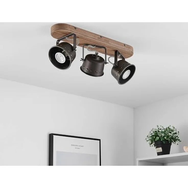 Lindby Strahler Rubinjo, Deckenleuchte in Schwarz, Retro Vintage Antik, 3-flammig GU10, dekorativer Deckenspot für Wohnzimmer und mehr – Bild 4