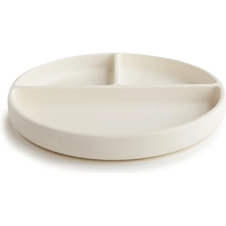 Mushie Silikon Menüteller mit Saugring ivory – Bild 3
