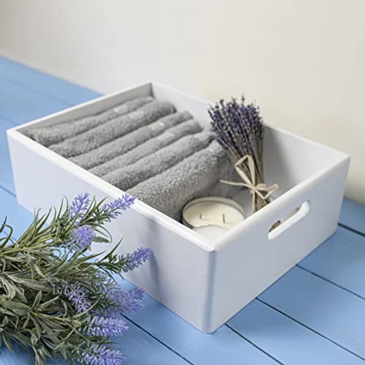 Creative Deco Holzkiste XXL Obstkiste Korb 40x30x13cm (1cm) mit Griffen ohne Deckel, mit Griffen, ohne Deckel – Bild 4