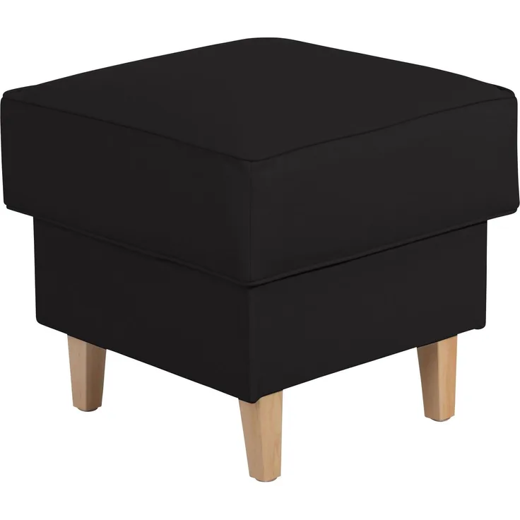Hocker Karlen Bezug Kunstleder Buche natur / schwarz 22093