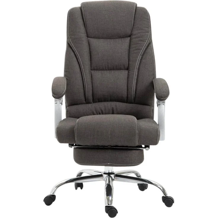 DELUKE® Bürostuhl MIAMI Stoff - 118x68x64, Dunkelgrau Stoff Metall in Chromoptik Gestell ergonomische Bürostühle Homeoffice Stuhl mit Rollen – Bild 4