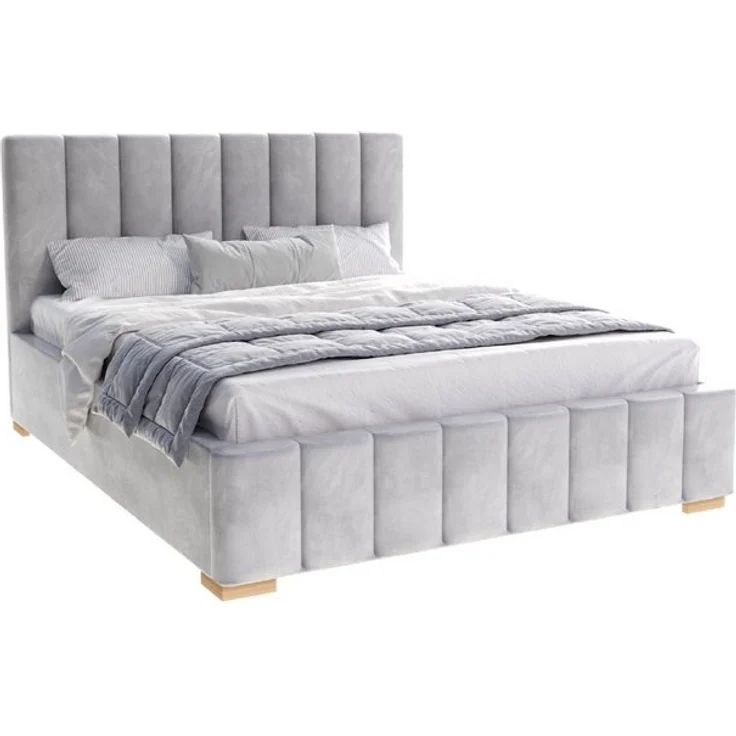 FDM Polsterbett modern mit Bettkasten MADE IN EU - mit hochwertigem Velours Bezug (verfügbar 90x200 120x200 140x200 160x200 180x200cm, Bettrahmen, Bett, mit großen gepolsterten Kopfteil, mit Bettkasten zum aufklappen), Hebbarer Metallrahmen, Bettkasten... – Bild 4