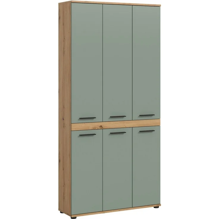 welltime Hochschrank LUCCA, Breite 90cm, 6 Türen, 10 Fächer, 6 Einlegeböden (große Typenauswahl, individuell mit weiteren Artikel kombinierbar) Badschrank, Badmöbel, Badezimmer, Universalschrank, Mehrzweckschrank – Bild 1