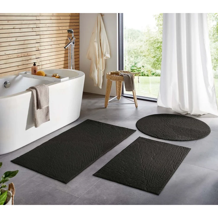 TaraCarpet Teppich TaraCarpet Homestyle 389 Fresco, rechteckig, Höhe: 10 mm, Fresco hoch-tief weich waschbar anthrazit 50x80