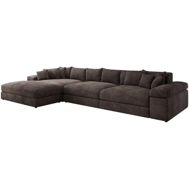 Luxusbetten24 Sofa Designer Sofa Bernardo L Maxi in Cord, mit breiter Ottomane – Bild 3